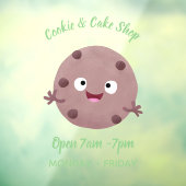 Autocollant Pour Fenêtre Caricature de biscuit à puce en chocolat (Feuille 3)