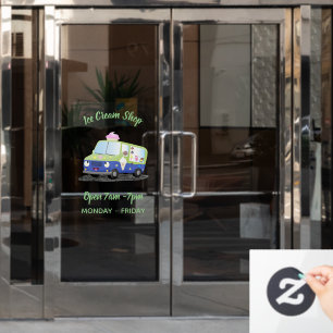 Autocollant Pour Fenêtre Caricature de camion de glace joli