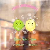 Autocollant Pour Fenêtre Caricature de chaux de citron joyeux (Feuille 2)