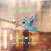 Autocollant Pour Fenêtre Caricature de colibri d'abeille mignonne (Feuille 2)