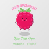 Autocollant Pour Fenêtre Caricature de framboise très heureuse (Feuille)