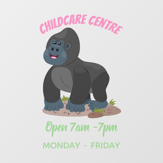 Autocollant Pour Fenêtre Caricature de gros gorilles joyeux (Feuille)