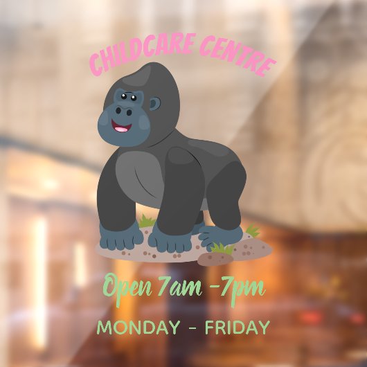 Autocollant Pour Fenêtre Caricature de gros gorilles joyeux (Feuille 2)