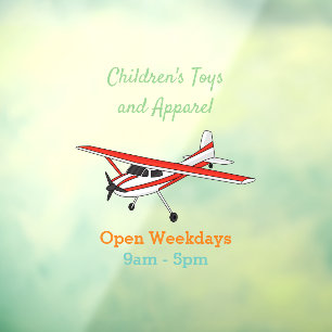 Autocollant Pour Fenêtre Caricature de l'avion à train de vélo