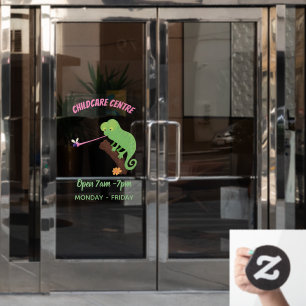 Autocollant Pour Fenêtre Caricature de lézard de caméléon vert joyeux