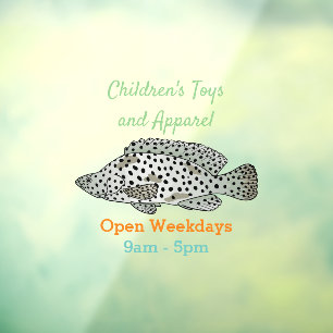 Autocollant Pour Fenêtre Caricature de poissons de mérou à bosse