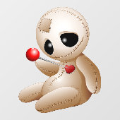 Autocollant Pour Fenêtre Caricature de poupée vaudou en amour (Feuille)