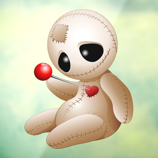 Autocollant Pour Fenêtre Caricature de poupée vaudou en amour (Feuille 3)