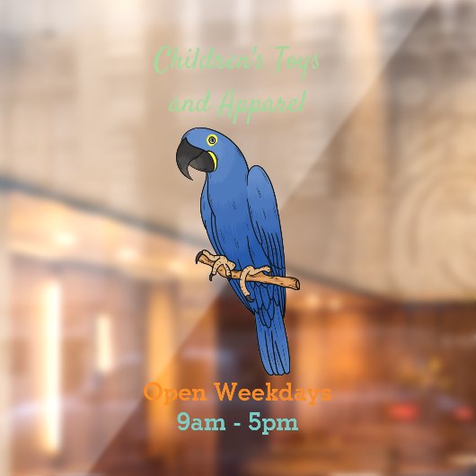 Autocollant Pour Fenêtre Caricature d'oiseau macaw Hyacinth (Feuille 2)