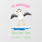 Autocollant Pour Fenêtre Caricature en bécasseau mignon (Feuille)