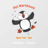 Autocollant Pour Fenêtre Caricature en bleu bouffin joyeux (Feuille)