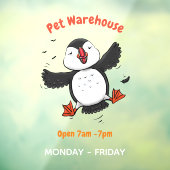 Autocollant Pour Fenêtre Caricature en bleu bouffin joyeux (Feuille 3)