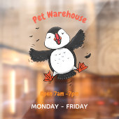 Autocollant Pour Fenêtre Caricature en bleu bouffin joyeux (Feuille 2)