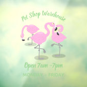 Autocollant Pour Fenêtre Caricature en trio flamand rose mou (Feuille 3)