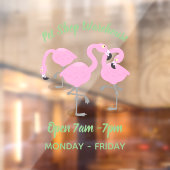 Autocollant Pour Fenêtre Caricature en trio flamand rose mou (Feuille 2)