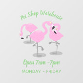 Autocollant Pour Fenêtre Caricature en trio flamand rose mou (Feuille)