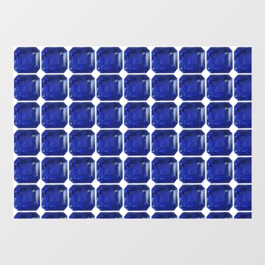 Autocollant Pour Fenêtre Carré Sapphire Gemstone Blue (Feuille)