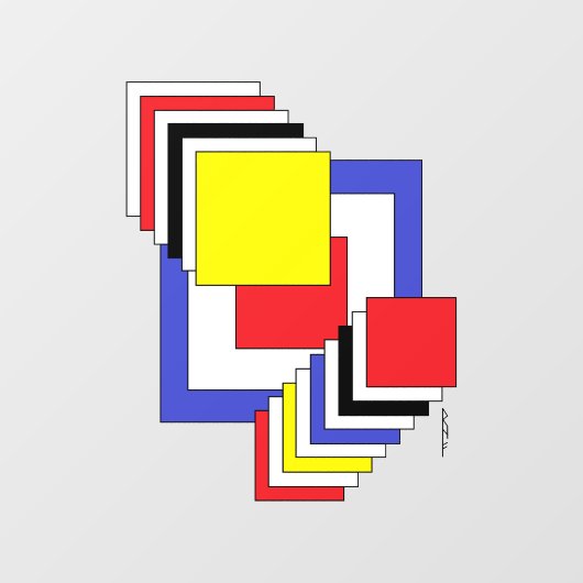 Autocollant Pour Fenêtre Carrés Abstraits (Feuille)