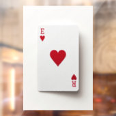 Autocollant Pour Fenêtre Carte de l'As des Coeurs - Cling des Initiales (Feuille 2)