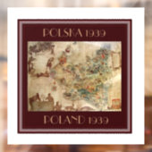 AUTOCOLLANT POUR FENÊTRE CARTE DE POLOGNE DE 1939 (Feuille 2)