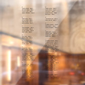 Autocollant Pour Fenêtre Carte de siège alphabétique transparente Noms seul (Feuille 2)