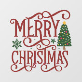 Autocollant Pour Fenêtre Carte de vœux de Noël pour entreprise (Feuille)