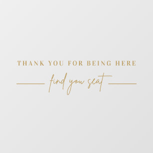 Autocollant Pour Fenêtre Carte Mariage Gold Modern - Miroir