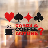 Autocollant Pour Fenêtre Cartes et café (Feuille 2)