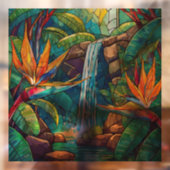 Autocollant Pour Fenêtre Cascade tropicale et BOP Vitraux (Feuille 2)