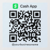 Autocollant Pour Fenêtre Cash App QR Code code de paiement numérisation pou (Feuille)