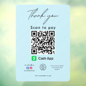 Autocollant Pour Fenêtre Cash App QR Code Logo Merci d'analyse pour payer (Feuille 3)