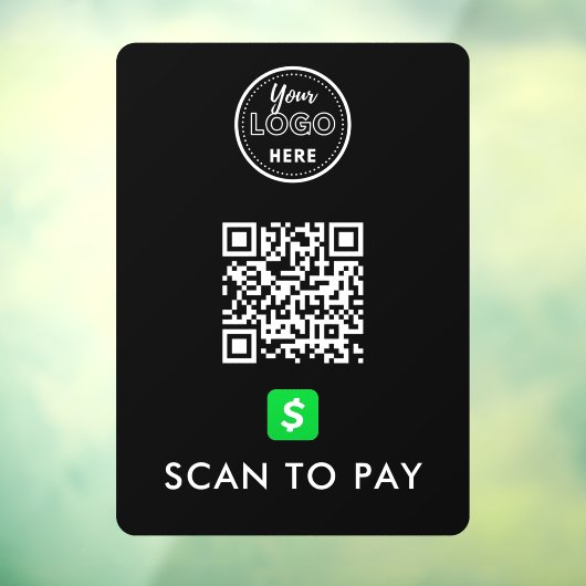 Autocollant Pour Fenêtre CashApp QR Code numérisation pour payer logo moder