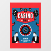 Autocollant Pour Fenêtre Casino Gambling Poker Roulette (Feuille)