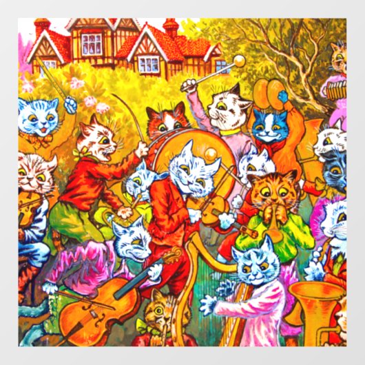 Autocollant Pour Fenêtre Cat Musical Band (Feuille)