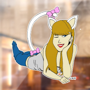 Autocollant Pour Fenêtre catgirl