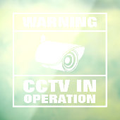 Autocollant Pour Fenêtre CCTV en opération (Feuille 3)