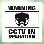 Autocollant Pour Fenêtre CCTV en opération (Feuille 3)