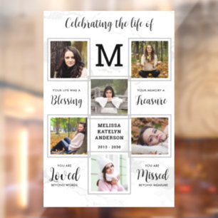 Autocollant Pour Fenêtre Célébration de la vie Unique Photo Memorial Funera