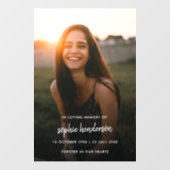 Autocollant Pour Fenêtre Célébration funéraire moderne de la vie (Feuille)