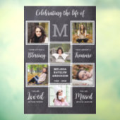 Autocollant Pour Fenêtre Célébration Rustique De La Vie Mémorial Unique 6 P (Feuille 3)