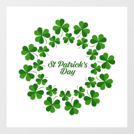 Autocollant Pour Fenêtre Cercle De Clôture De Fenêtre Shamrock (Feuille)