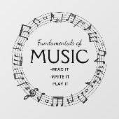 Autocollant Pour Fenêtre Cercle of Music Design Cling (Feuille)