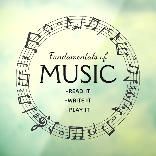 Autocollant Pour Fenêtre Cercle of Music Design Cling (Feuille 3)