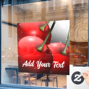 Autocollant Pour Fenêtre Cerises avec gouttes de ragoût