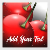 Autocollant Pour Fenêtre Cerises avec gouttes de ragoût (Feuille)