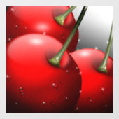 Autocollant Pour Fenêtre Cerises avec gouttes de ragoût (Feuille)