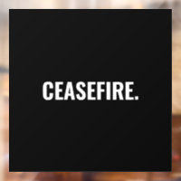 Cessez-le-feu noir blanc texte minimaliste anti-gu