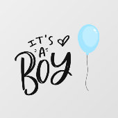 Autocollant Pour Fenêtre C'est un garçon avec un ballon bleu (Feuille)