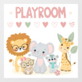 Autocollant Pour Fenêtre Chambre d'enfant personnalisée avec des animaux de (Feuille)