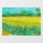 Autocollant Pour Fenêtre Champ Van Gogh avec Irises près d'Arles (Feuille)